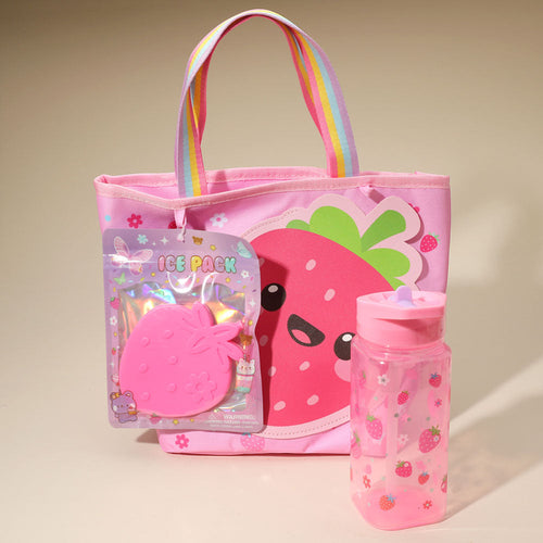 3PCS - HOT FOCUS Kids Strawberry Lunch Essentials
