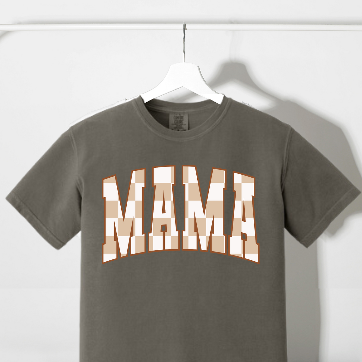 Mama Checkered Comfort Colors Tshirt
