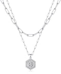 Beautiful Silver Layered Initial Necklaces (A-Z)