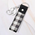 Buffalo Check Patterned Faux Leather Keychain Bag Charm